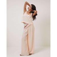 Nobody's Child Linen Rich Wide Leg Trousers Pink