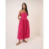 Nobody's Child Pure Cotton Broderie Bandeau Midi Dress Pink