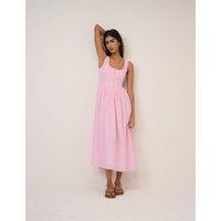 Nobody's Child Lyocell Rich Midi Skater Dress with Linen Pink