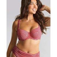 Panache Olivia Gingham Wired Bikini Top D-K Red Mix