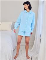 Pure Cotton Checked Embroidered Time For A Nap Pyjama Set