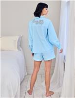 Pure Cotton Checked Embroidered Time For A Nap Pyjama Set