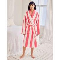 Chelsea Peers Pure Cotton Striped Towelling Dressing Gown Pink