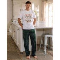 Chelsea Peers Cotton Rich Bistro Pyjama Set Green Mix