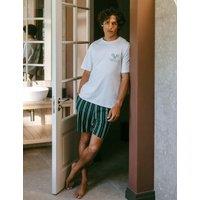 Chelsea Peers Crew Neck T-Shirt and Shorts Pyjama Set Green