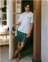 Chelsea Peers Crew Neck T-Shirt and Shorts Pyjama Set Green