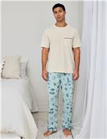 Chelsea Peers Cotton Rich Printed Pyjama Set Teal