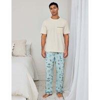 Chelsea Peers Cotton Rich Printed Pyjama Set Teal
