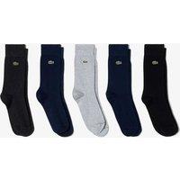 Lacoste 5 Pack Cotton Rich Trainer Socks Navy Mix