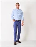 Crew Clothing Regular Fit Pure Cotton Oxford Shirt Light Blue Mix