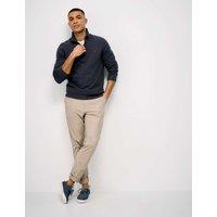 Crew Clothing Pure Cotton Half Zip Jumper Dark Navy