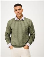Pure Cotton Cable Crew Neck Jumper