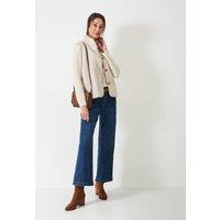 Crew Clothing Borg High Neck Gilet Natural