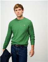 Crew Clothing Pure Cotton Ribbed Crew Neck Jumper Green