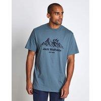 Jack Wolfskin Pure Cotton Crew Neck Graphic T-Shirt Chambray