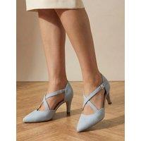 Jones Bootmaker Leather Stiletto Heel Court Shoes Pale Blue