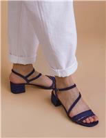 Leather Ankle Strap Block Heel Sandals