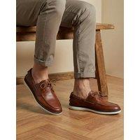 Jones Bootmaker Leather Boat Shoes Tan