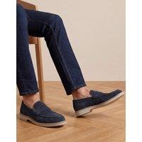 Jones Bootmaker Leather Slip On Loafers Navy