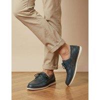 Jones Bootmaker Leather Boat Shoes Navy