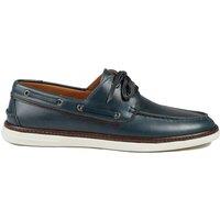 Jones Bootmaker Leather Boat Shoes Navy