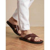 Jones Bootmaker Leather Sliders Dark Brown