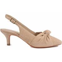 Jones Bootmaker Leather Buckle Kitten Heel Slingback Shoes Sand