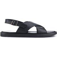 Jones Bootmaker Leather Crossover Strap Sandals Black