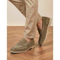 Jones Bootmaker Leather Slip On Loafers Taupe