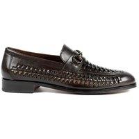 Jones Bootmaker Leather Slip On Loafers Dark Brown