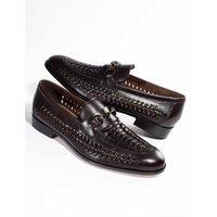 Jones Bootmaker Leather Slip On Loafers Dark Brown