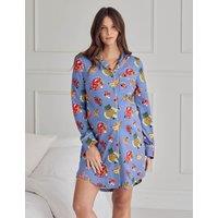 Chelsea Peers Maternity Jersey Fruit Print Nightshirt Blue