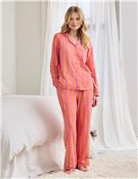 Chelsea Peers Cotton Rich Striped Pyjama Set Yellow Mix