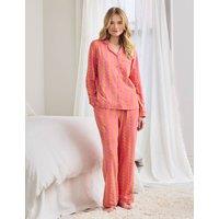 Chelsea Peers Cotton Rich Sunset Wavy Stripe Long Pyjama Set Yellow Mix