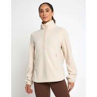 Jack Wolfskin Lite Curl Half Zip Funnel Neck Fleece Jacket Light Cream