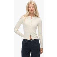 Superdry & Co Pure Cotton Ribbed Cardigan White