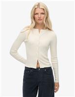Superdry & Co Pure Cotton Ribbed Cardigan White