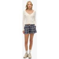 Superdry & Co Brushed Cotton Checked Pyjama Shorts Navy Mix