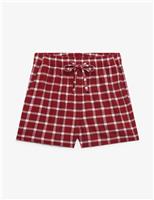 Brushed Cotton Checked Pyjama Shorts