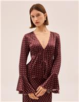 Polka Dot V-Neck Blouse