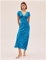 Floral V-Neck Midaxi Tea Dress