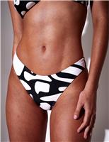 Printed High Leg Bikini Bottoms