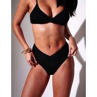 South Beach Crinkle High Waisted Bikini Bottoms Black