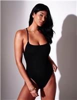 Crinkle Padded Tie Back Swimsuit