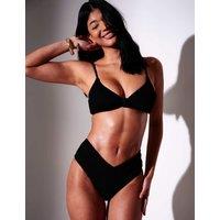 South Beach Crinkle Wired Knot Front Bikini Top Black