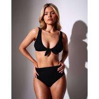 South Beach Crinkle Knot Front Bikini Top Black