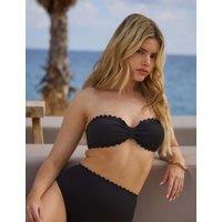 South Beach Scallop Bandeau Bikini Top Black