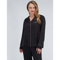 Boux Avenue Satin Heart Pyjama Set Black Mix