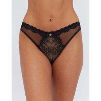 Boux Avenue Juno Lace Brazilian Knickers Black Mix