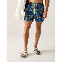 Regatta Loras Floral Quick Dry Pocketed Swim Shorts Blue